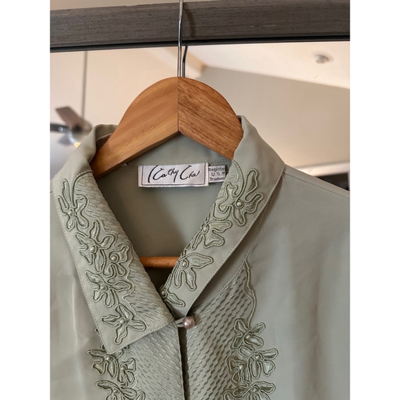 Women's Cathy Choi Button Down Shirt Size 16 Green - Picture 3 of 5